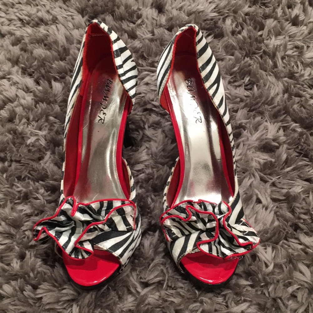 Bumper | Zebra Print Heels with Pop of Red 🦓